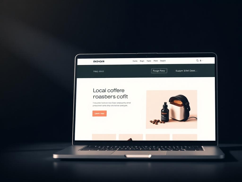 Neighborhood café website concept homepage showing menu highlights, hours and a map